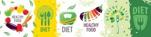 diet and healthy eating diet and health logo